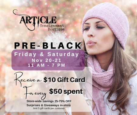 Pre Black Friday Sale - Article Consignment