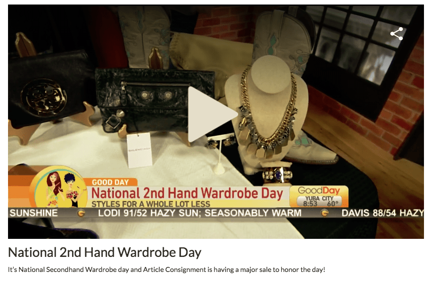 Check out our segment on Good Day Sacramento! - Article Consignment