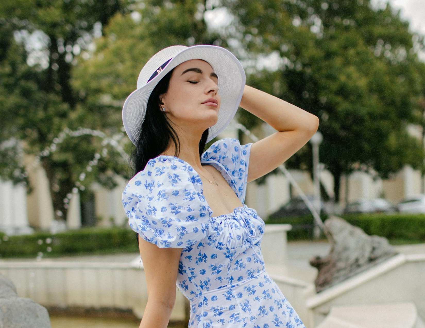 blue and white striped mini dress Kiki Smocked Mini Dress