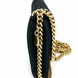 STELLA McCARTNEY Falabella Black Gold Silver Envelope vegan leather Crossbody