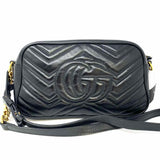 Gucci Black Small Camera Bag Marmont Leather Crossbody