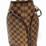 LOUIS VUITTON 2016 Neverfull MM Pink Interior Brown Damier Ebene Tote