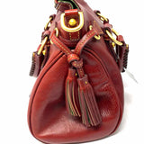 Dooney & Bourke Florentine Red Zip Tassel Pebbled Leather Satchel