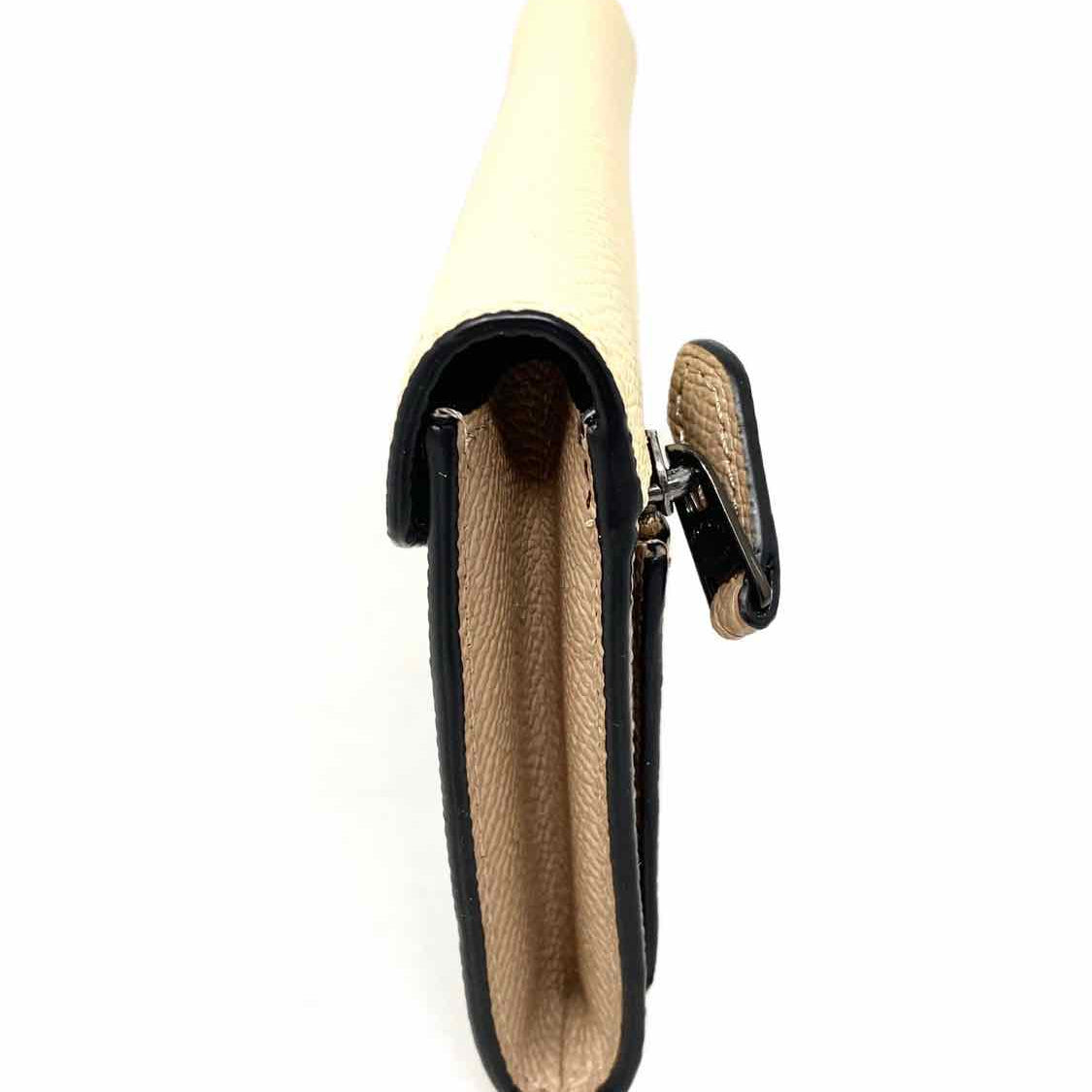 Coach Beige Envelope Color Block Saffiano Leather Wallet