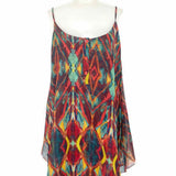 alice+olivia Women's Multi-Color Size L mini Ruffled Sleeveless Abstract Dress