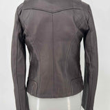 DOMA Women's Brown Size S Zip Leather Moto Jacket