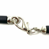 Silver Teal Pendant 20" Piano Wire Necklace