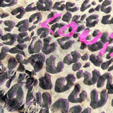 LOUIS VUITTON Stephen Sprouse Wool Blend Brown Black 84" Leopard Print Shawl