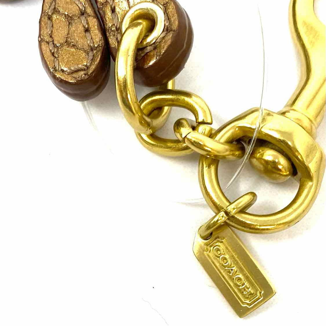 Coach Rare Brown Beetle Leather Key Chain