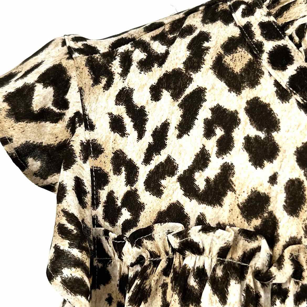 J Crew Women's Brown Beige Size S Keyhole Leopard Print Sleeveless