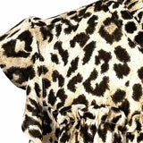 J Crew Women's Brown Beige Size S Keyhole Leopard Print Sleeveless