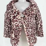 John Carlisle Women's White Purple Size M Collared Rabbit Fur Jacket