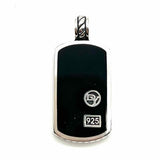 DAVID YURMAN 925 Sterling Silver Black Dog Tag Onyx Pendant
