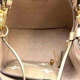 LOUIS VUITTON 2026 NeoNoe MM Giant Bicolour Cream Empreinte Leather Satchel