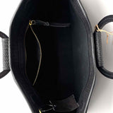 oliveve Black Woven Leather Tote