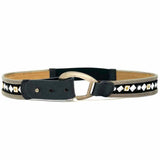 Streets Ahead Chain Black Silver Tone Studded Suede Belt
