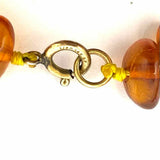 14K Gold-filled Amber Beaded 8 in Knotted Amber Bracelet