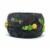 Statement Black Green Succulent Bangle