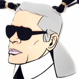 Yazbukey Karl Lagerfeld Acrylic Beige / Gray Chunky Necklace