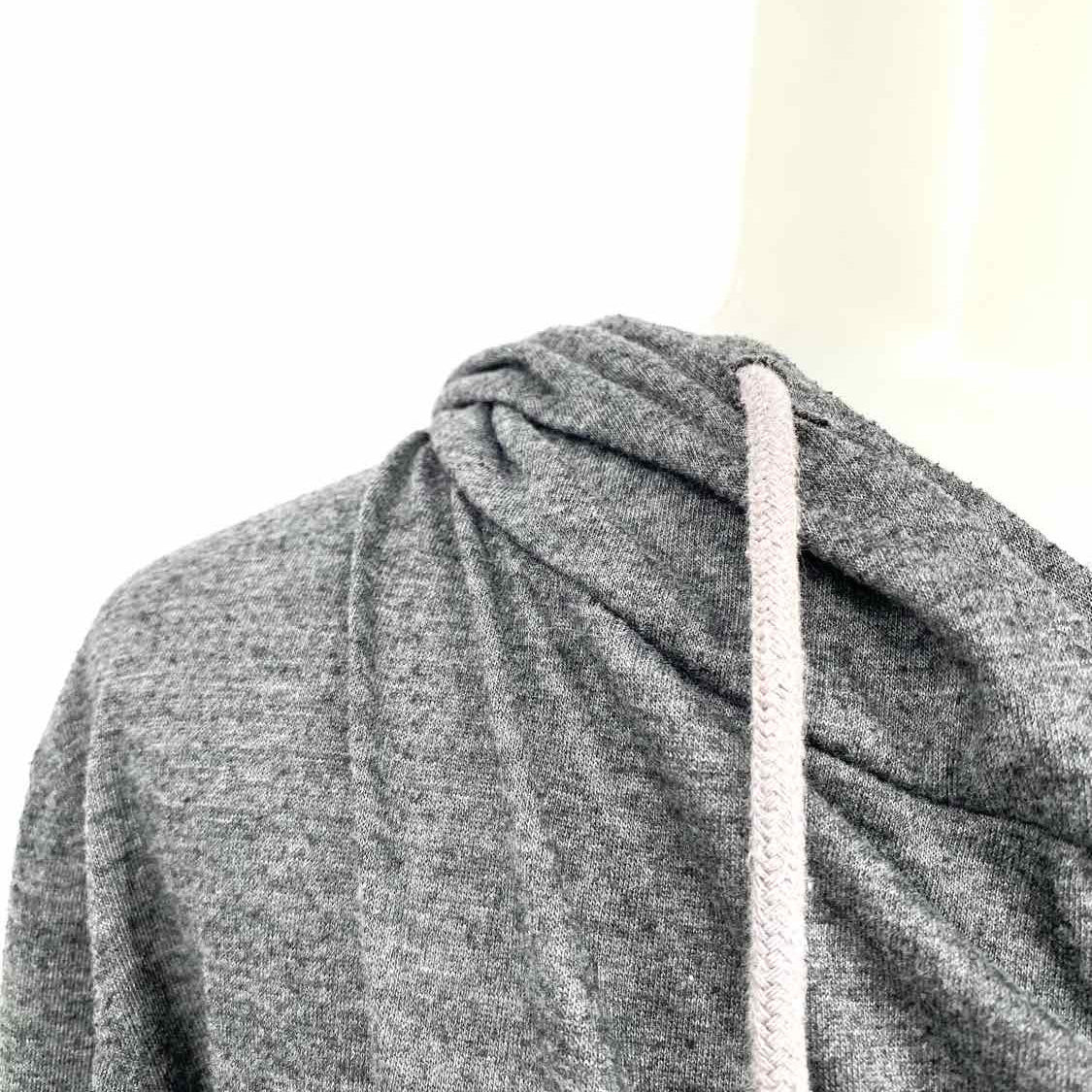 HELMUT LANG Women's Gray Size S Hooded Mock Neck Sweater