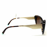 Tiffany & Co. Brown Black Cat Eye Tortoise Diamond Point Sunglasses