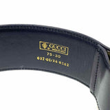 Gucci Black Wide Leather Belt w/ Two Tone Double Buckle