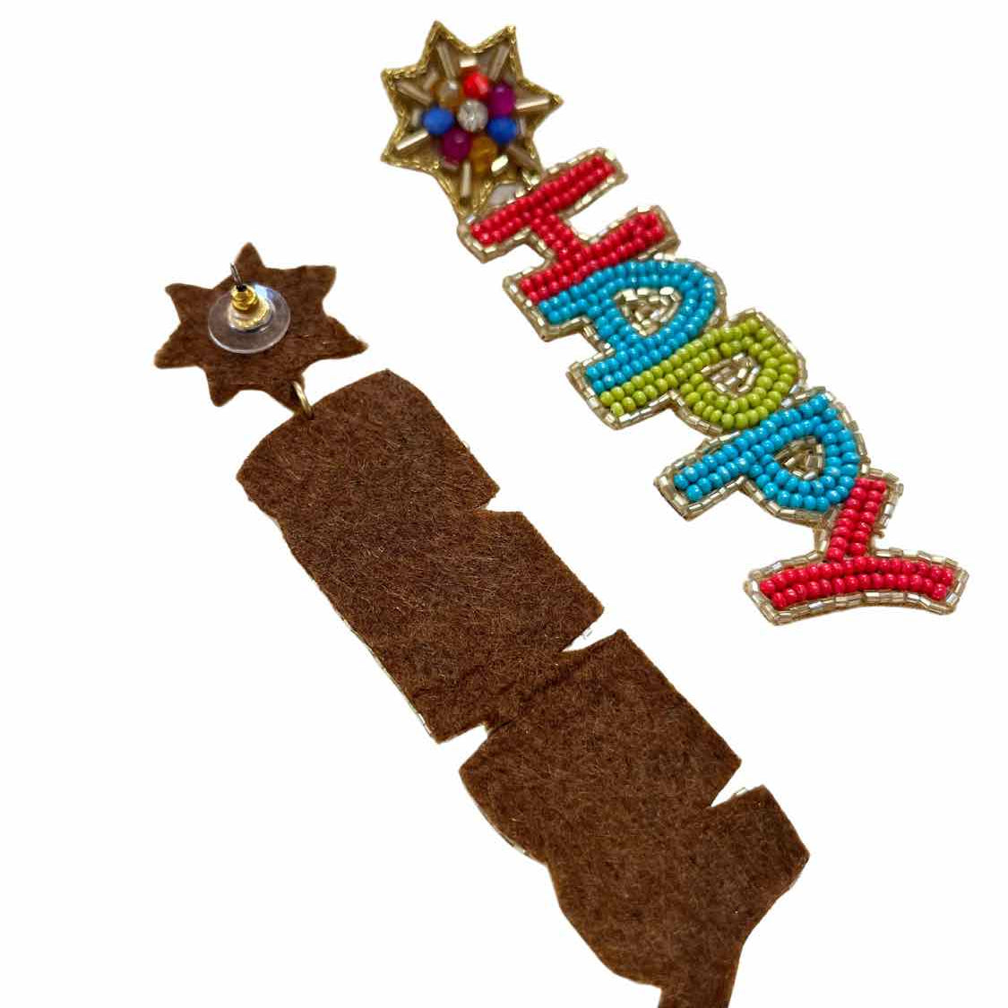 Happy Birthday Seed Bead Multi-Color 4 in Earrings