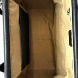 Black Hinged Top Handle vegan leather Satchel