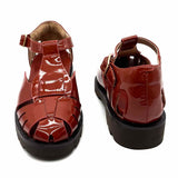 Bared Footwear Women's Burnt Orange Size 34/4 Fisherman Patent Leather Sandals