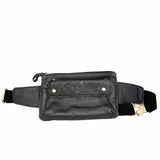 Hands Free People Black Rectangle Leather Waist Bag