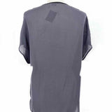 Vince Women's Gray Size S V-Neck Silk Short Sleeve Top