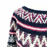 sleeping on snow Women's Navy White Size XS/s Dolman Sleeve Fair Isle Sweater