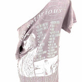 Women's Biggie Smalls Purple Size M Off The Shoulder Distressed Graphic T-shirt
