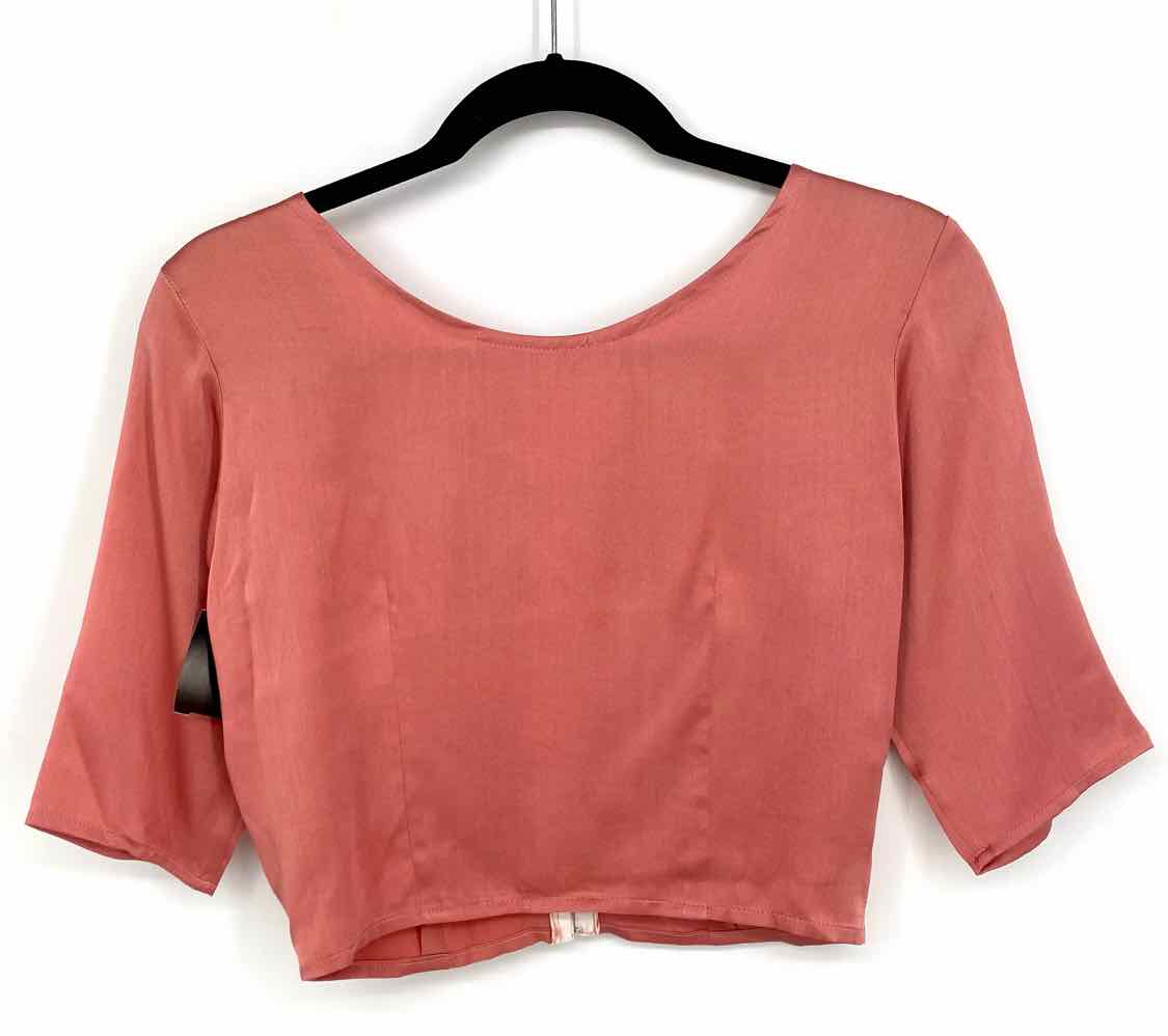 AwaveAwake Women's Peach Crop Size S Short Sleeve Top