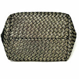 Naghedi St. Barths Small Neoprene Gold Woven Glitter Satchel w/ Pouch