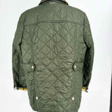Burberry Women's Forest Green Size XL Collared Quilted Jacket
