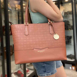 BRUNO MAGLI Brown Tote Easy Woven embossed Leather Shoulder Bag