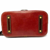 Dooney & Bourke Heidi Red Zip Leather Braided Strap Tote