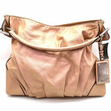 DOLCE & GABBANA Miss Brook Peach Hobo Pearlescent Leather Satchel