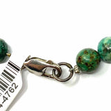 Estate Matte Turquoise Green Beaded .925 Sterling 19" Necklace