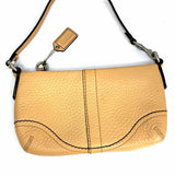 Coach Hampton Y2K Wristlet Cream Pebbled Leather Clutch