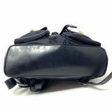 Gucci Vintage Nylon Black Drawstring Patent Leather BackPack w/ Bamboo Accents