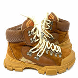 Gucci Women's Brown Size 37.5/7.5 Hiking Suede GG Boots