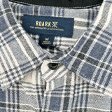 Roark Men's Gray Blue Size M Button Down Flannel Plaid Long Sleeve Shirt
