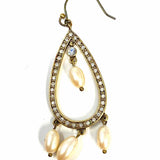 Monet Gold Tone Chandelier embellished Faux Pearl Earrings
