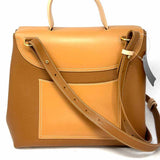 Polene Numero Un Brown Top Handle Color Block Leather Satchel