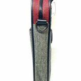Ted Baker Piranha Canvas Red Gray Laptop Color Block Briefcase