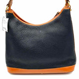 Dooney & Bourke Black Brown Hobo Pebbled Leather Shoulder Bag