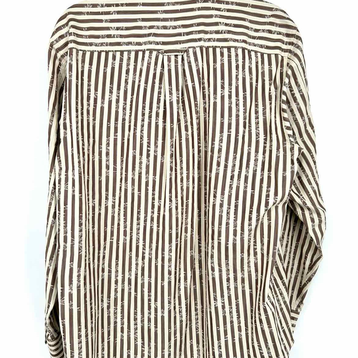 Tommy Bahama Men's Brown/Gray Stripe Size M Long Sleeve
