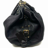 LOUIS VUITTON 2008 Mahina XL Black perforated Pebbled Leather Tote